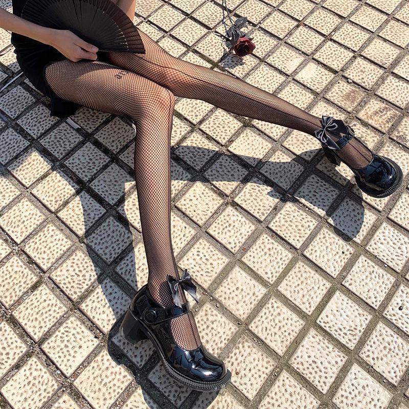 Women's Bowknot Fishnet Stockings: Sexy Black Silk Thigh-High Pantyhose for Summer