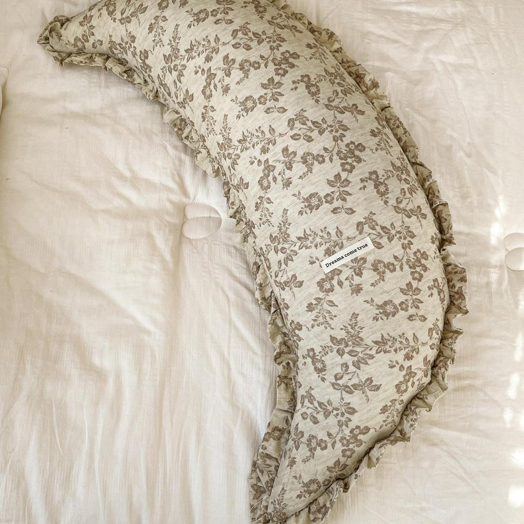 Cotton & Linen Moon Pillow: Baby Soothing, Washable, Pregnancy Support