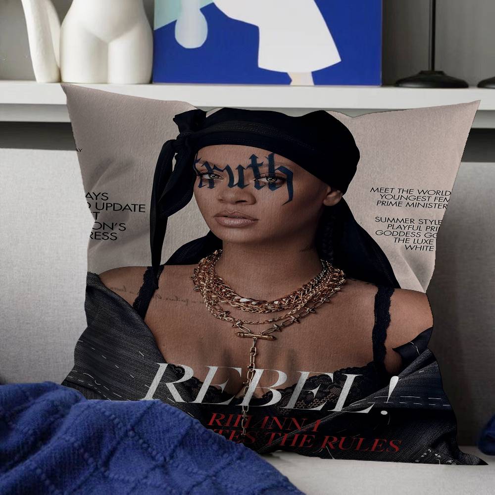 Famous Singer R-RIHANNAs Pillowcase Toon Gift Cushion Cover Bedroom Home Sofa Chair Seat Decor Pillow Case