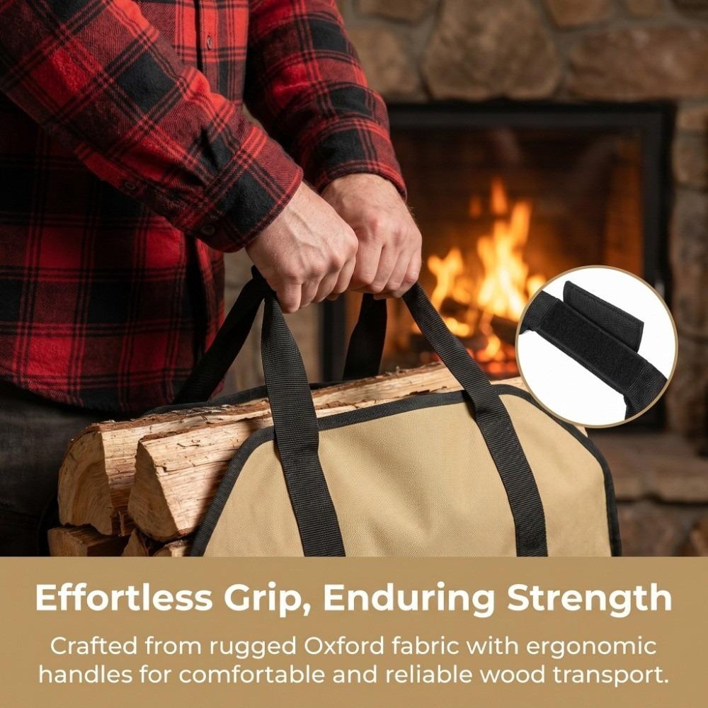 Large Capacity Firewood Carrying Bag With Handle Log Tote Bag Wood Carrying Bag Camping Trip
