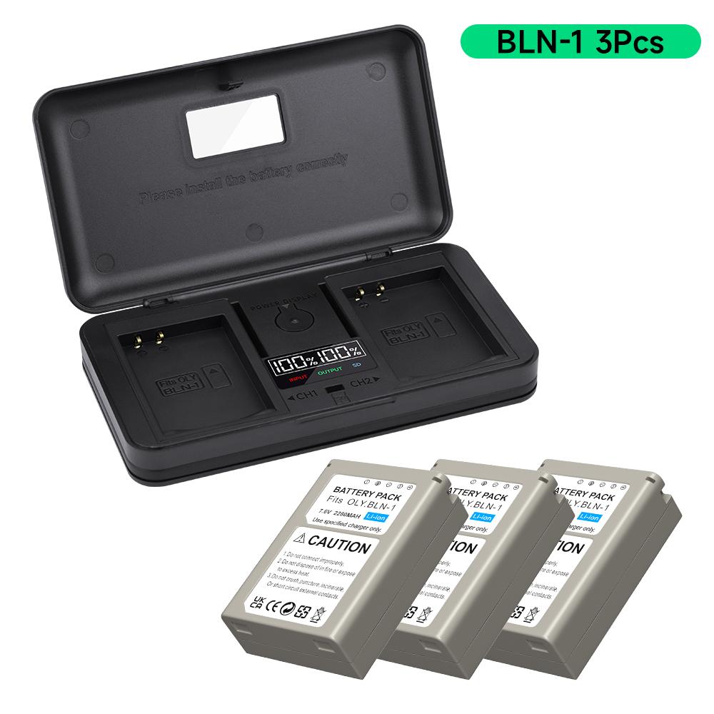 2280mAh BLN-1 BLN 1 PS-BLN1 Camera Battery + Multi-Function Charger Battery Storage Box for Olympus OM-D E-M1 E-M5 Mark II PEN-F E-P5 EM1 EM5 PENF EP5