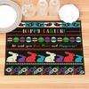 Easter Bunny Pattern Placemat Cotton Linen Fabric Table Mats Family Dinner Tableware Kitchen Size 30X45 Cm Table Mat