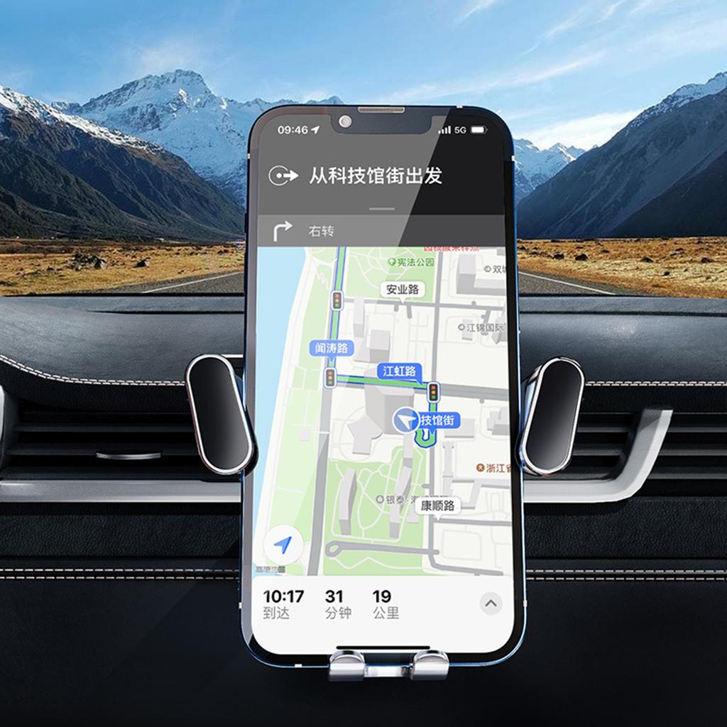 Car Phone Holder Mount 360 Rotatable Air Vent, Phone Mount for Car Metal Hook Clip Cellphone Holder for 4.7inch-7inch