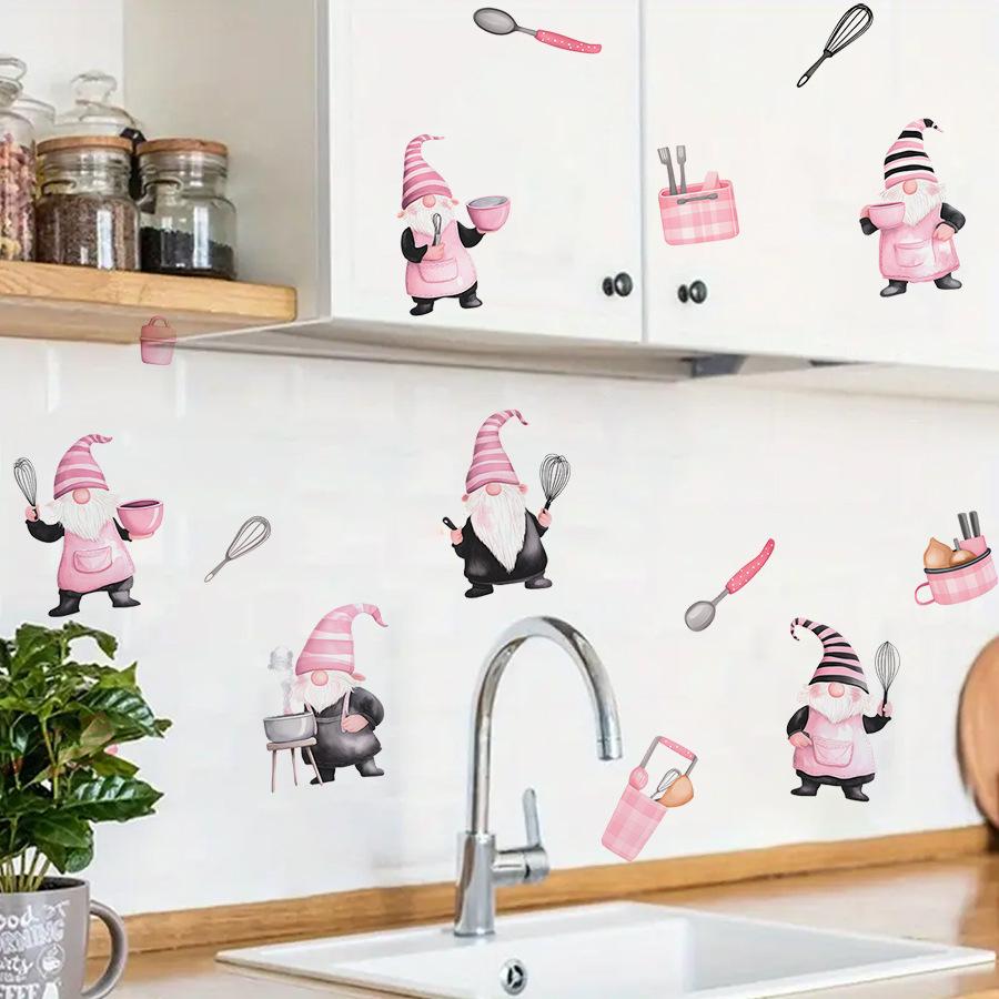 Cartoon Dwarf Kitchen Utensils Wall Stickers Kitchen Wall Decoration Stickers