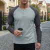 Men'S Fashion Stand Up Collar Solid Color Shirt Casual Long Sleeved Top