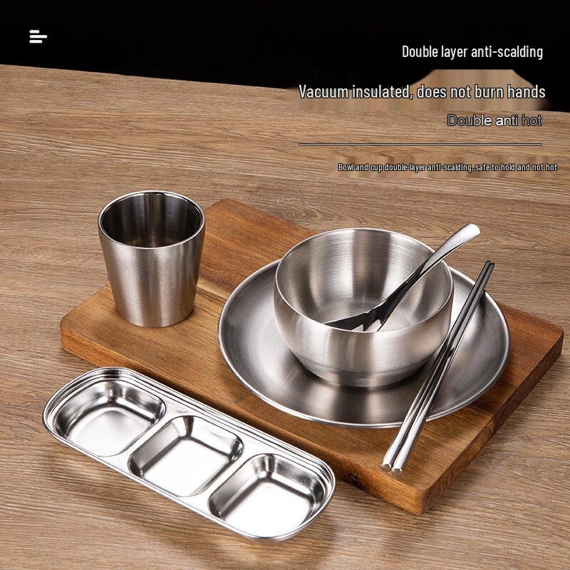 304 Stainless Steel Double-Layer Rice Bowl