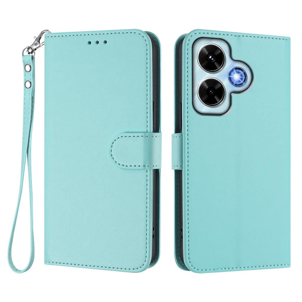For Xiaomi Redmi Note 13 4G Leather Case Wallet Stand Phone Cover with Wrist Strap