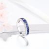 Korean Style Full Diamond Couple Ring with Ruby & Blue Sapphire In 925 Sterling Silver
