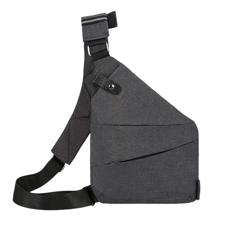 Sling Bag Shoulder Backpack Crossbody Daypack Unisex with Pockets Chest Bags Gray Left
