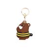 Kitten Access Card Case Capybara Cartoon Keyring Pendant Leather Card Holder Keychain  Ornament