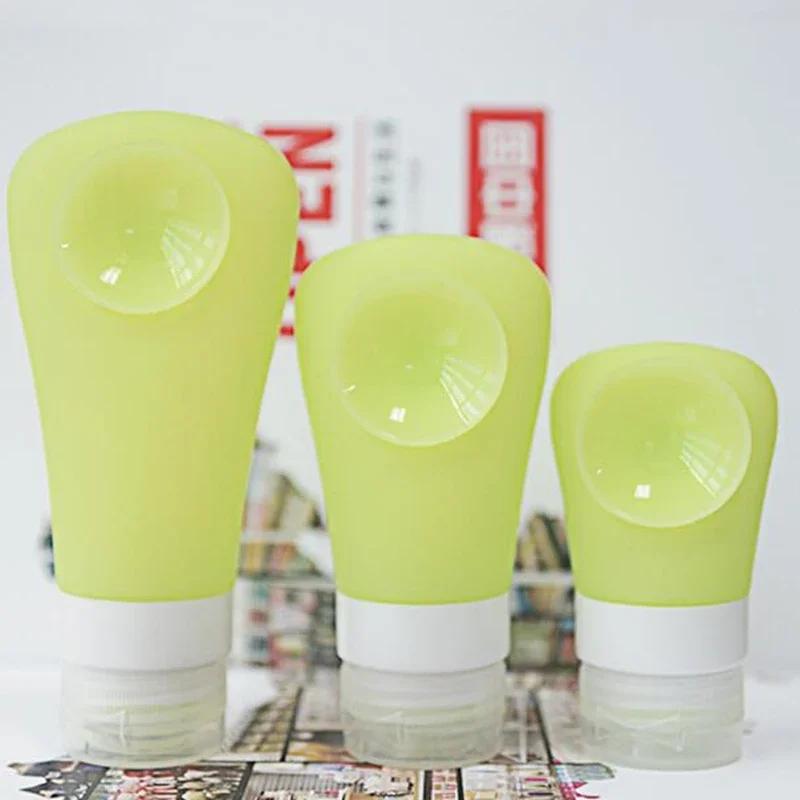 8ML/60ML/90ML Bottiglia Ricaricabile in Silicone Carina Portatile Gel Vuoto Bottiglia Shampoo Con Ventosa Per Viaggiatore Vendita all'Ingrosso