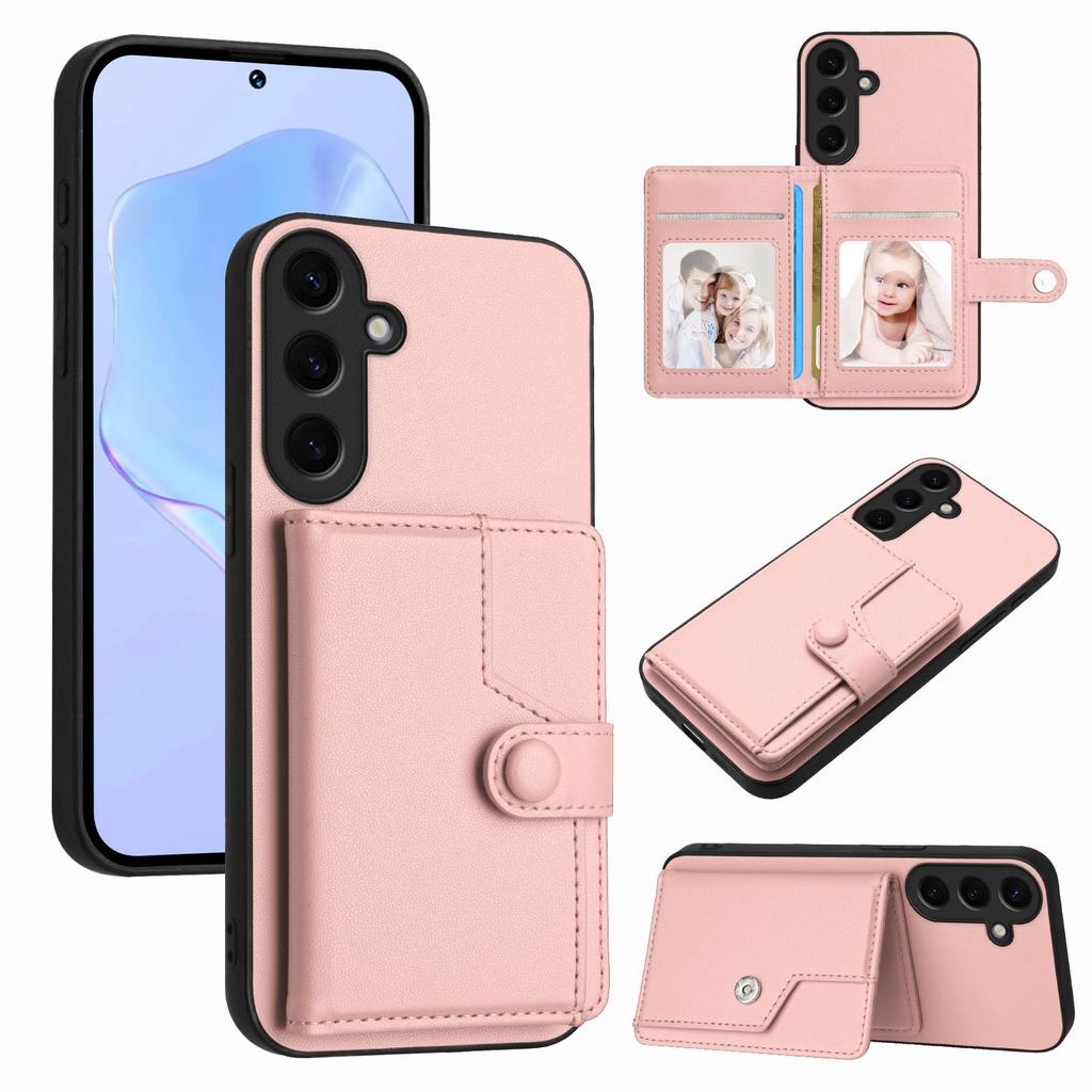 For Samsung Galaxy S24 Case RFID Blocking Card Holder Kickstand TPU + PU Leather Phone Back Cover