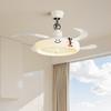 Cream Style Silent Ceiling Fan Light with Eye-Protecting Retro Design for Bedrooms and Children's Rooms