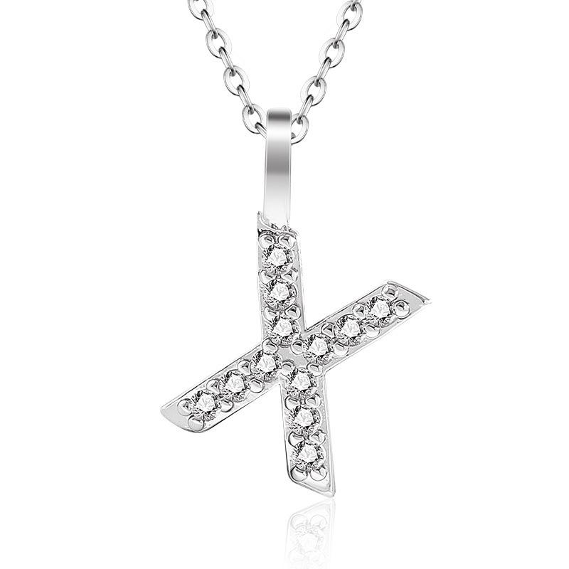 925 Silver Gold Small 26 Letters A- Z Zircon CZ Pendant Monogram Necklace Me Initial Alphabet M A Jewelry