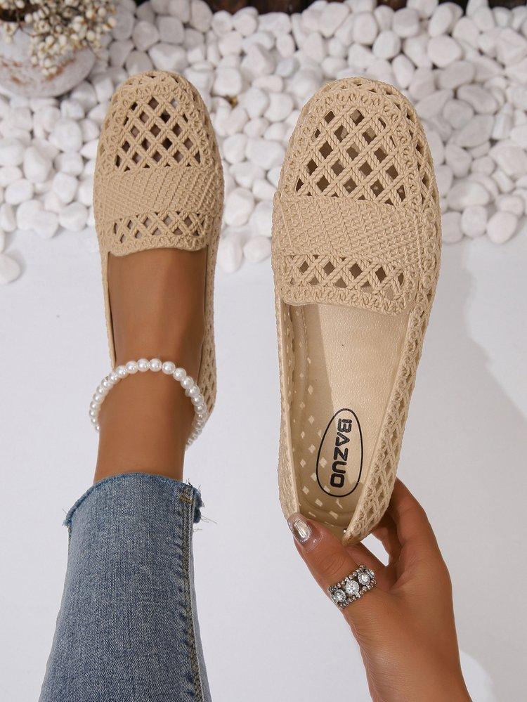 

Новая летняя обувь из сетки с полыми отверстиями, удобные балетки, уличная обувь, нескользящие женские сандалии, повседневная рабочая обувь на мягкой подошве для мам 2025 41 абрикосовый