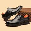 Brock men's shoes leather breathable British style casual business black formal leather shoes men's lace-up groom wedding shoes