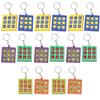 Pack of 16 Plastic Keyring Pendant Tic Tacs Toe Charm Keychain Colorful Key Chain Party Favors for Kids Backpacks
