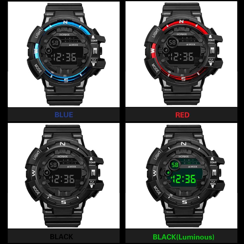 HONHX-Ceas de mână electronic multifuncțional cu cuarț pentru bărbați, silicon sport cronograf, la modă, cadou