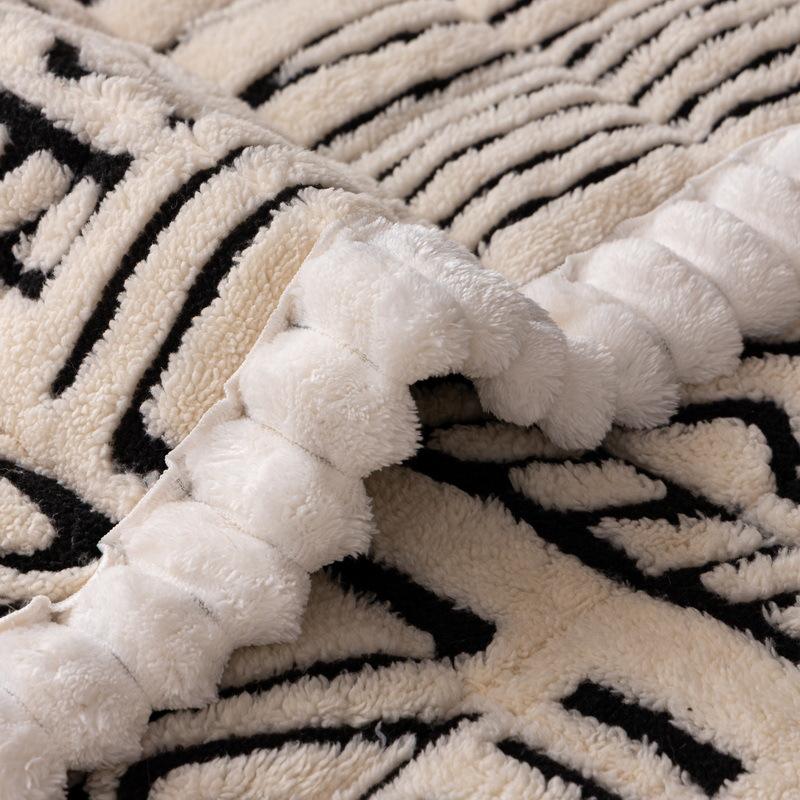 Bohemian Style Plush Sofa Cover Cloth Fixed Anti Slip Sofa Bay Window Cushion Straight Row One-piece Autumn and Winter Seasons