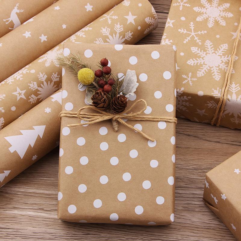 Exclusive Retro Snowflake & Star Polka Dot Christmas Gift Wrapping Paper