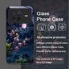 Moon Cherry Blossom Pattern Scenery Tempered Glass Phone Case for OPPO Reno 13 F 12 11 Pro 10 SE Find X3 Lite X5 A79 A58 Covers