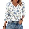 Women's V Neck 3/4 Sleeve Tops Casual T Shirts Basic Summer Tees Loose Fit Fall Pullover Tunic