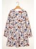 Floral Print Long Sleeve Round Neck Pullover Dress for Women - Autumn/Winter Fashion