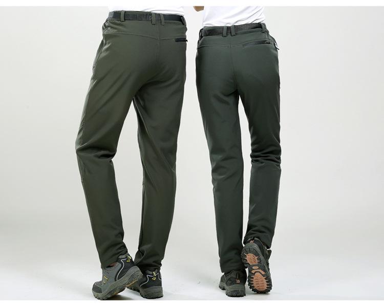 Winter Fleece-Lined Windproof Waterproof Hiking Pants for Men & Women – Softshell, Warm, Ideal for Couples