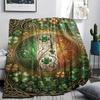 1Pc St.Patrick's Day Print Flannel Blanket, High quality Comfortable for All Seasons, Home Decor, Warmth and Comfort, Perfect for Christmas Gifts W69