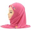 Easy To Wear Girls Instant Hijab Scarf Muslim Hijabs Handmade Flower Amira Lovely Flower Headscarf Turban for 2-6 Years Kids