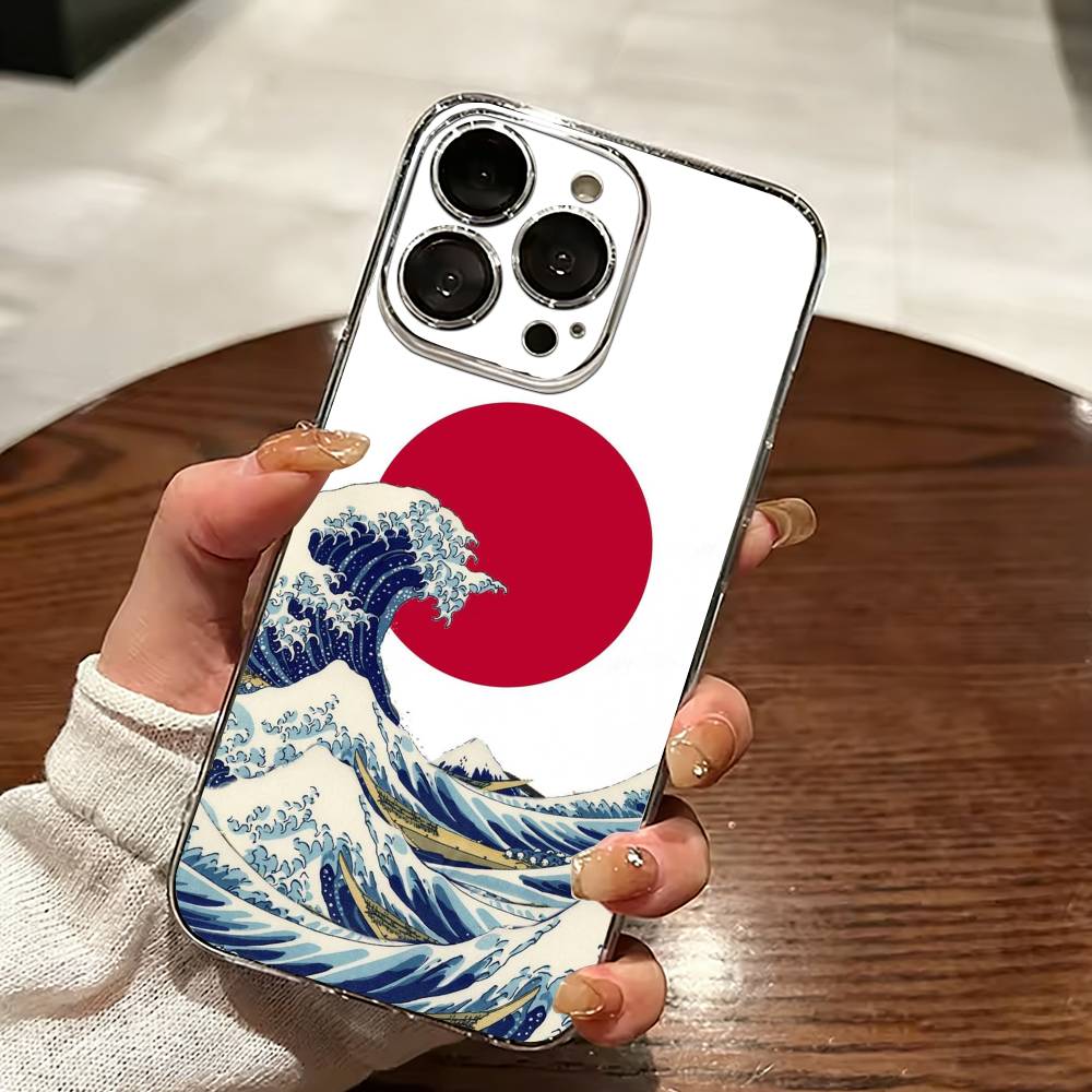 Kanagawa Great Wave-e Phone Case Transparent Silicone Soft For iPhone 17 16 15 14 13 12 11 Mini Pro Max Plus