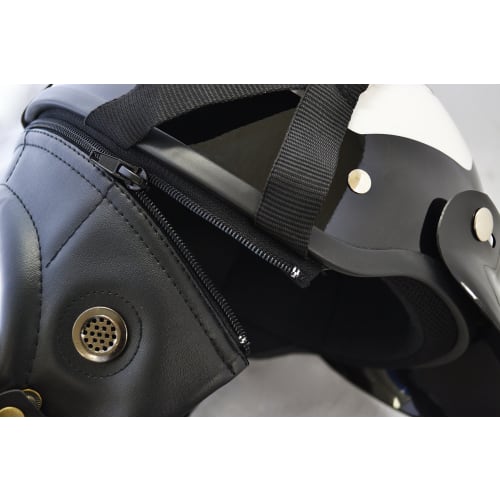 MARUSHIN Motorcycle Helmet Half MP-110 U.S.A POLICE STYLE White/Black Free Size (Less than 57-60cm) MP1101