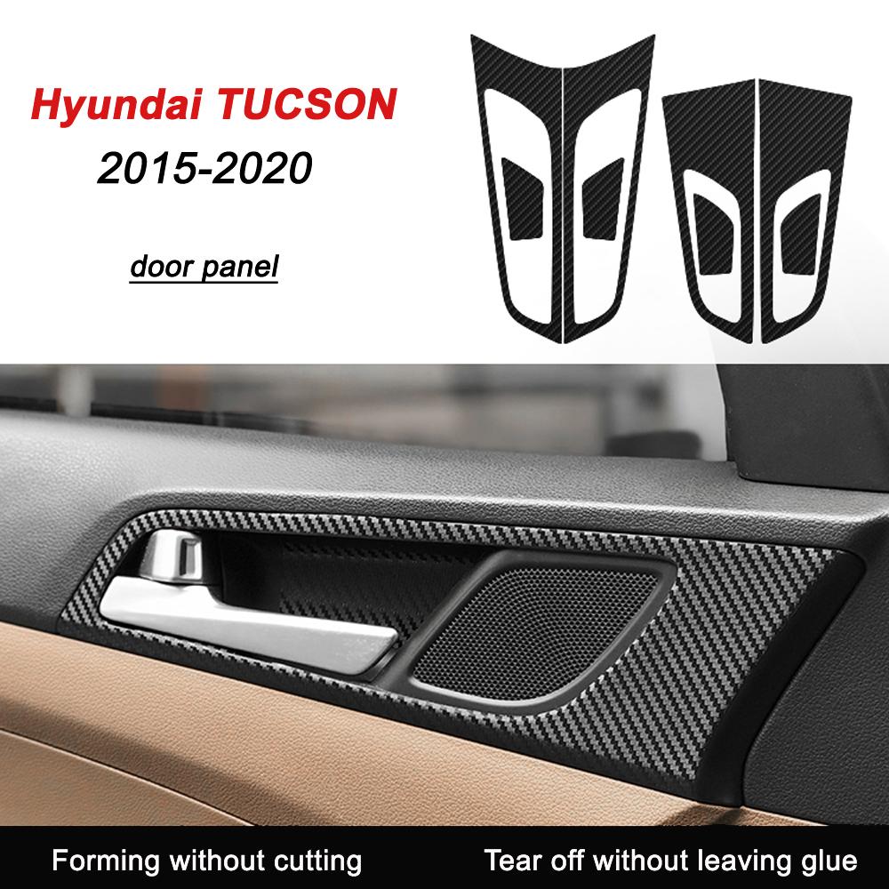 For Hyundai Tucson 2016-2021 Interior Central Control Panel Door Handle 5D Carbon Fiber Stickers Decals Car Styling Accessorie