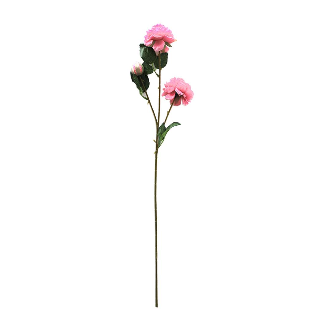Simulated 3 Headed Peony Decoration Realistic Artificial Peony Branch for Wedding