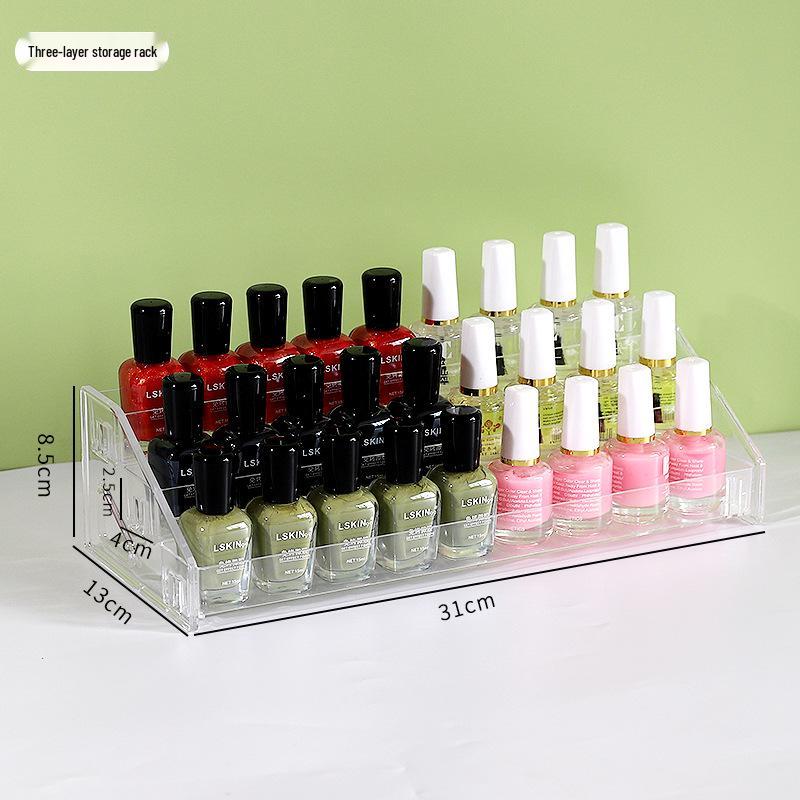 Acrylic Multilayer Nail Polish Display Stand - Transparent Cosmetic Organizer