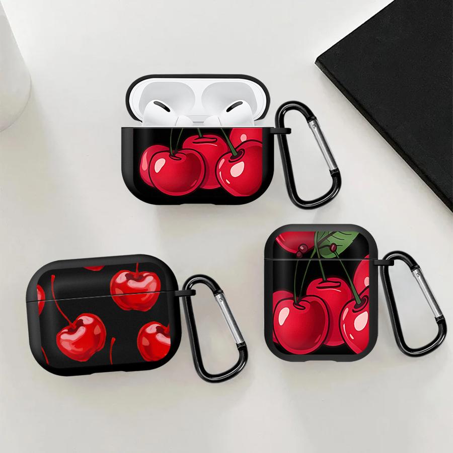 Red Cherry Case For Airpods 4 2 1 Pro3 Pro2 3 Pro Earphone Cases Cover
