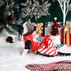 Dog Happy Christmas Dresses Striped Puppy Clothes with Cute Gingerbread Printed  Beautiful and Comfort  Costume with Bowknot Chr