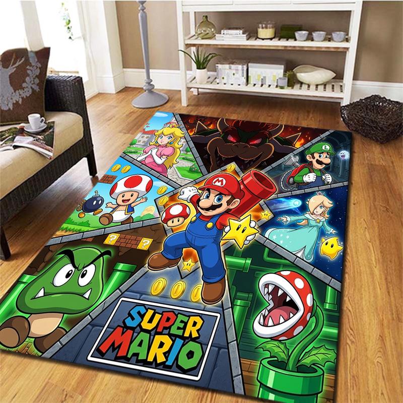 Super Mario Carpet Rug For Living Room Bedroom Home Sofa Decoration Kids Play Nonslip Floor Mat