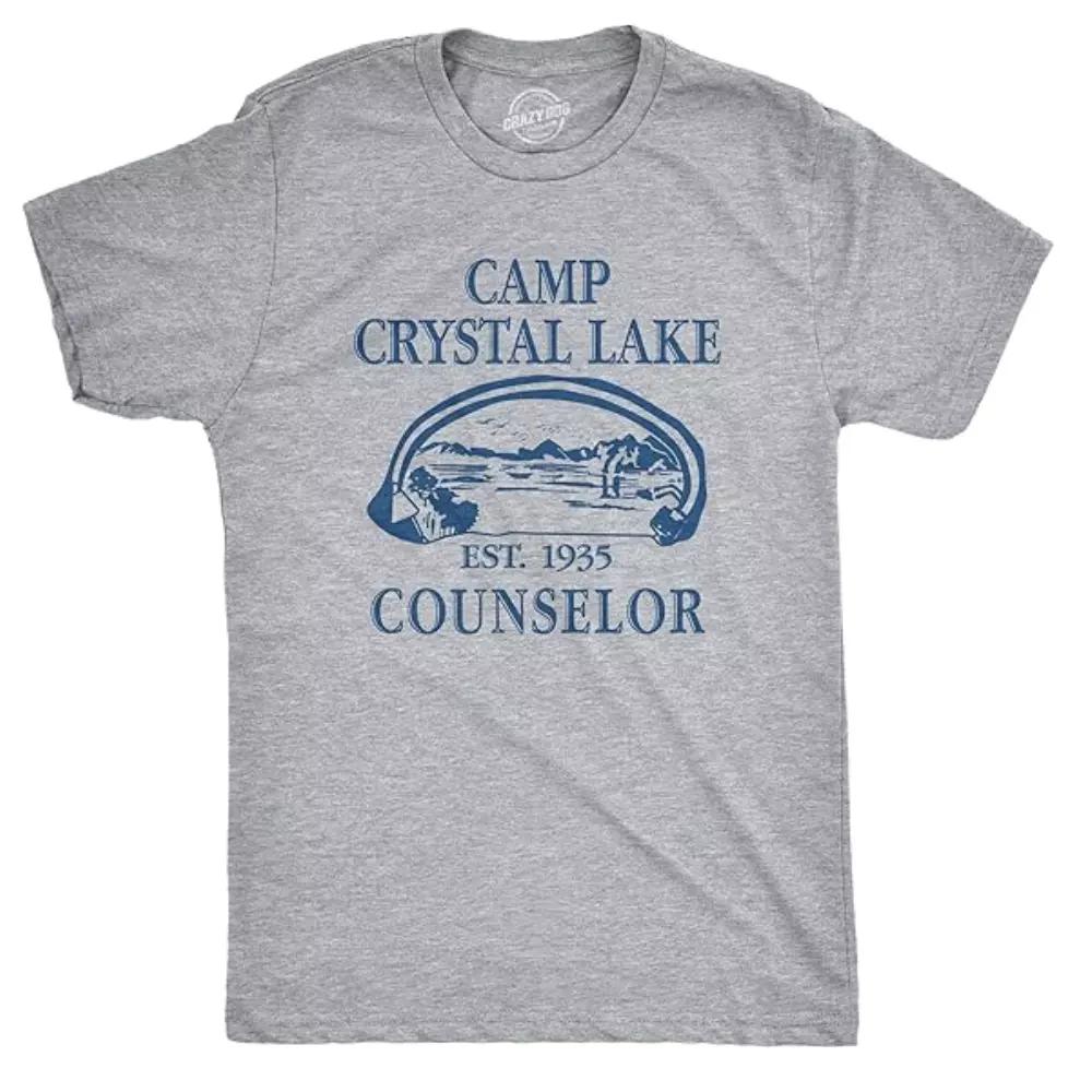 Mens T Shirt Camp Crystal Lake 1980 Vintage Camping Movie Tee Short Sleeve Shirt Unisex Men Women Summer