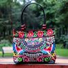 Ethnic Style Double-Sided Embroidery Lace Wooden Beads Vintage Canvas Women's Tote Handbag - Unique Retro Design for Stylish Ladies