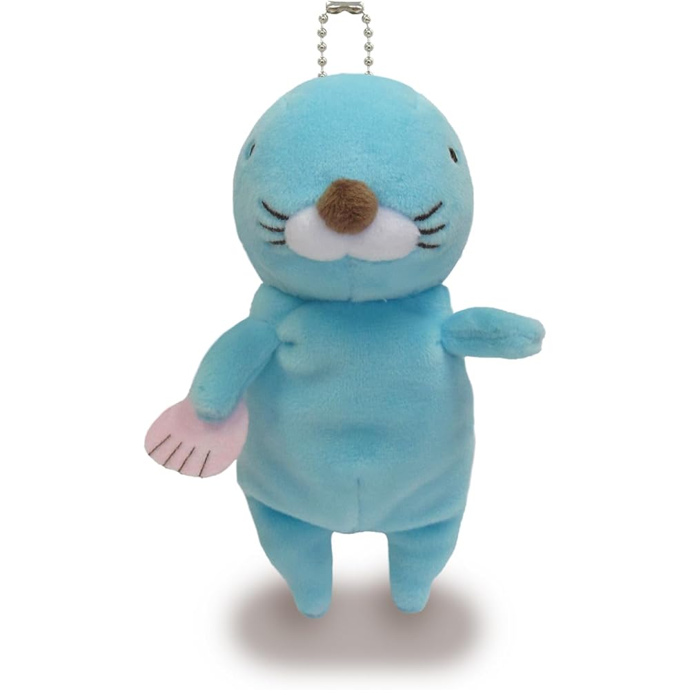 

Morisaka Global Mochibono Mini Plush Toy 6x6x13cm Light Blue Mascot with Ball Chain