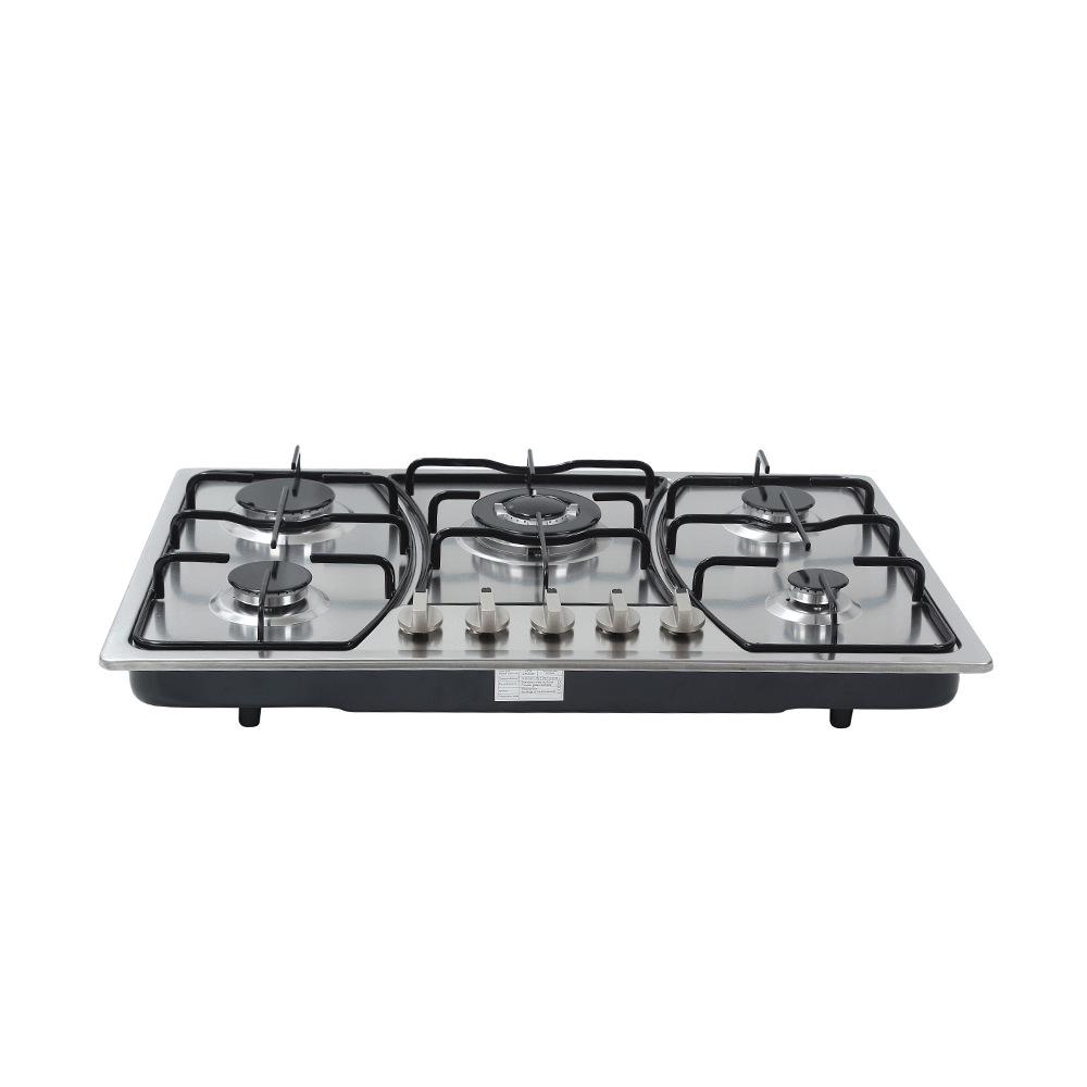 Five-Burner Tempered Glass Built-in LPG Gas Stove