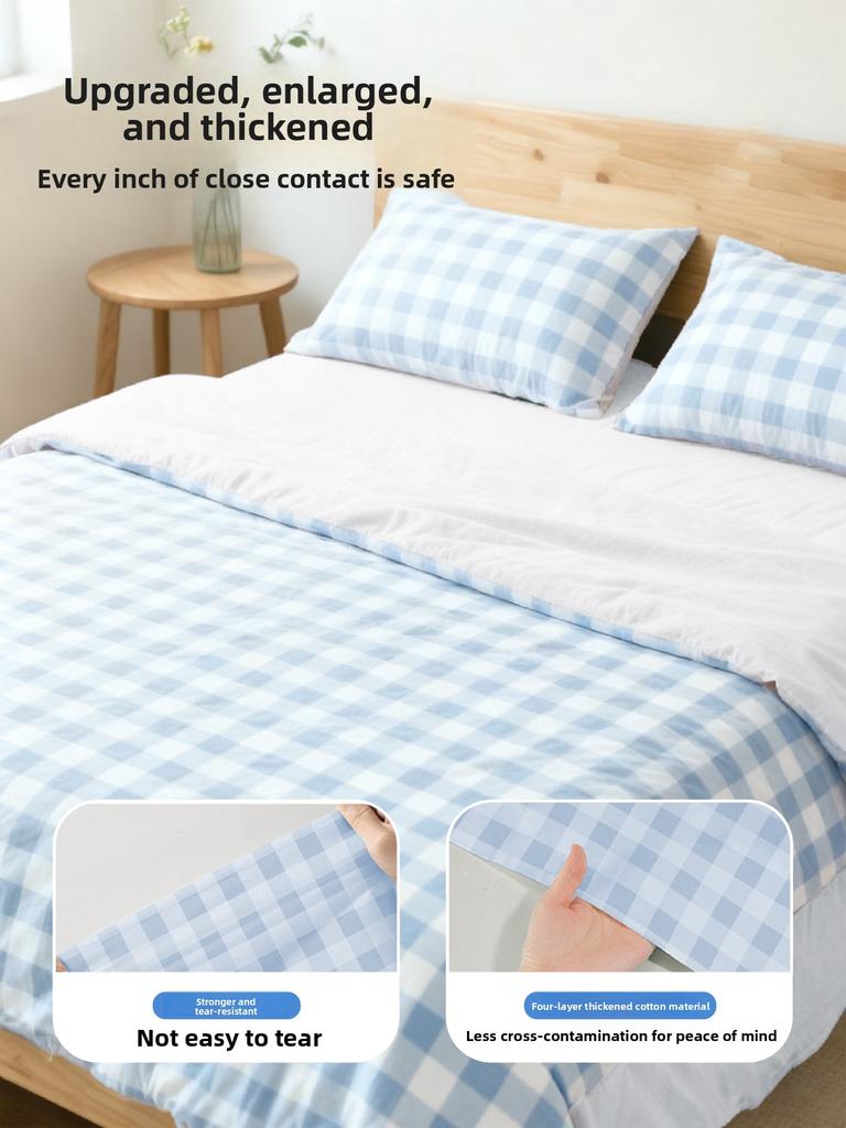 Person Disposable Bed Linens Four-Piece Set Hotel Travel Dirt Resistant Tee-Piece Set One-Time Use Quilt Cover Pillowcase