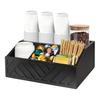 Rustic Wood Paper Plate Dispenser Utensil Holder Kitchen Organization Rack