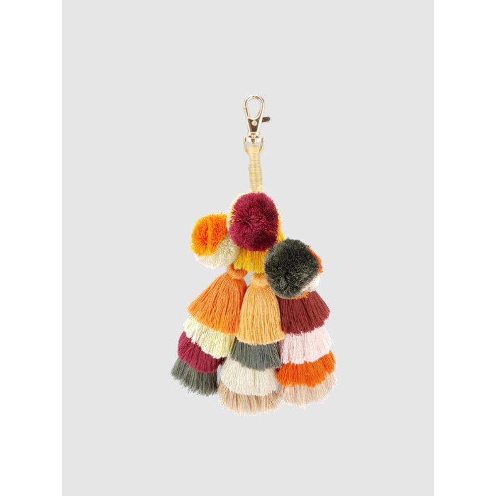 LALA Handmade Pom Pom Rattan Charm Ornament - Orange