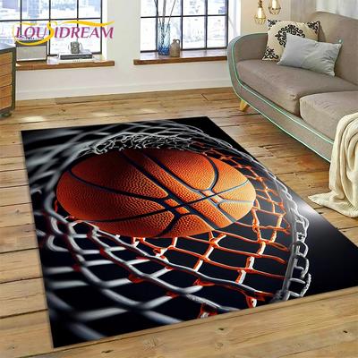 Basketball Court Frame Cartoon Carpet Rug for Bedroom Living Room Home Sofa Decoration,Children Game Large Decor Floor Mat Gift