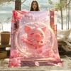 Pig In Glass Ball Print Lightweight Flannel Blanket Soft and Warm Perfect for Camping Picnics Travel Office Sofa