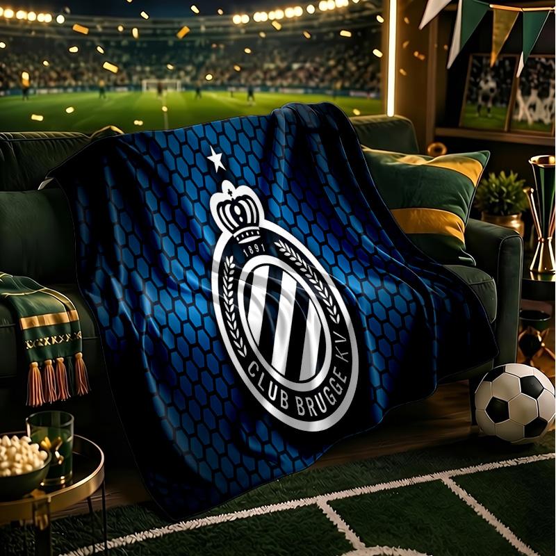 Coperta con stemma Club Brugge FC Coperte in flanella Peluche per divano letto Regali per uomini donne Coperta da viaggio per picnic Regali di Natale per tifosi