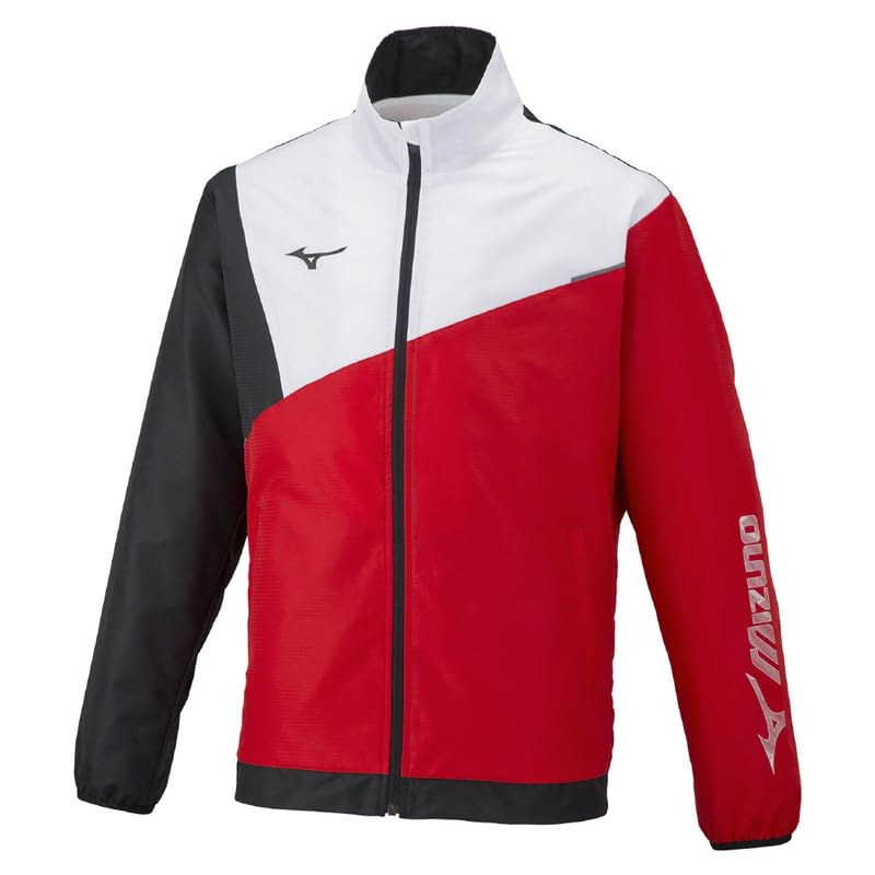 Mizuno Active Warmer Jacket Chinese Red x White x Black 62JE250196 [Unisex] L, (96)