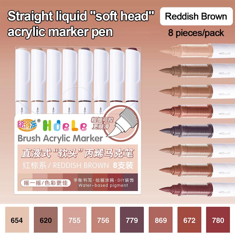 Quick-Drying Acrylic Marker Pen Softhead Art Watercolor Pen Straight Liquid Marker  Calligraphy
